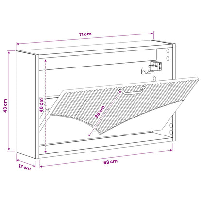 vidaXL Wall-Mounted Shoe Cabinet HOORN 71 x 17 x 43 cm Engineered Wood