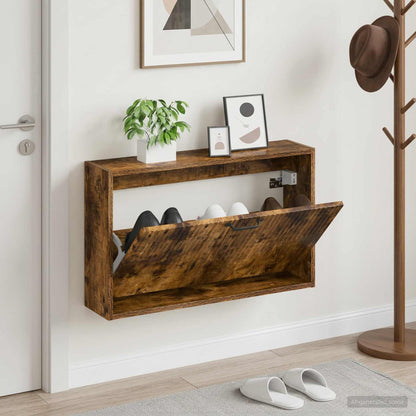 vidaXL Wall-Mounted Shoe Cabinet HOORN 71 x 17 x 43 cm Engineered Wood