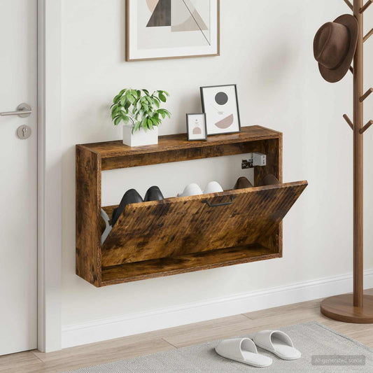 vidaXL Wall-Mounted Shoe Cabinet HOORN 71 x 17 x 43 cm Engineered Wood