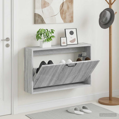 vidaXL Wall-Mounted Shoe Cabinet HOORN 71 x 17 x 43 cm Engineered Wood