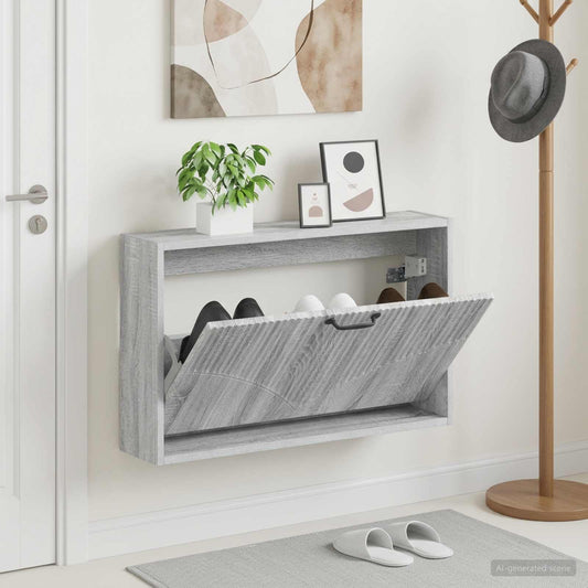 vidaXL Wall-Mounted Shoe Cabinet HOORN 71 x 17 x 43 cm Engineered Wood