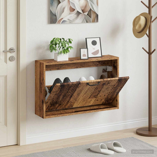 vidaXL Wall-Mounted Shoe Cabinet HOORN 71 x 17 x 43 cm Engineered Wood