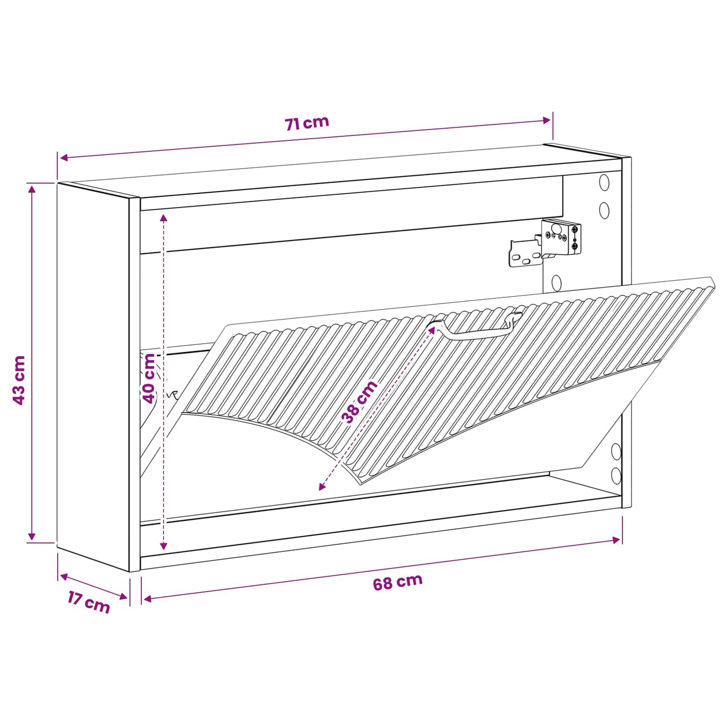 vidaXL Wall-Mounted Shoe Cabinet HOORN 71 x 17 x 43 cm Engineered Wood