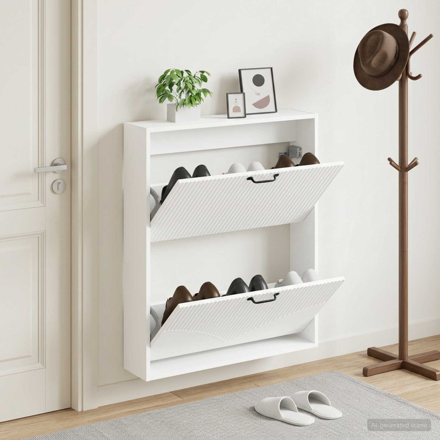 vidaXL Wall-Mounted Shoe Cabinet HOORN 71 x 17 x 86 cm Engineered Wood