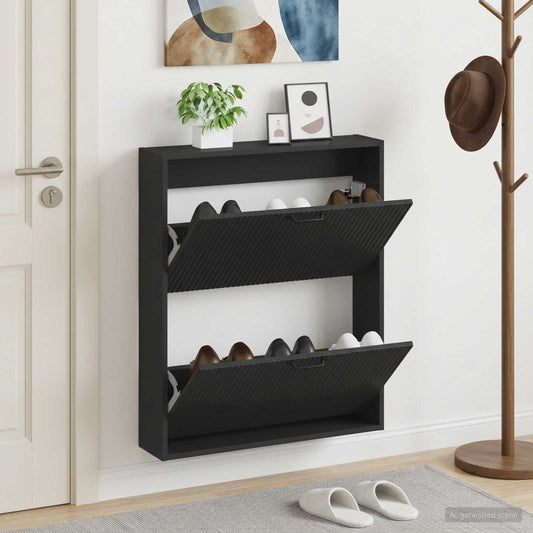 vidaXL Wall-Mounted Shoe Cabinet HOORN 71 x 17 x 86 cm Engineered Wood
