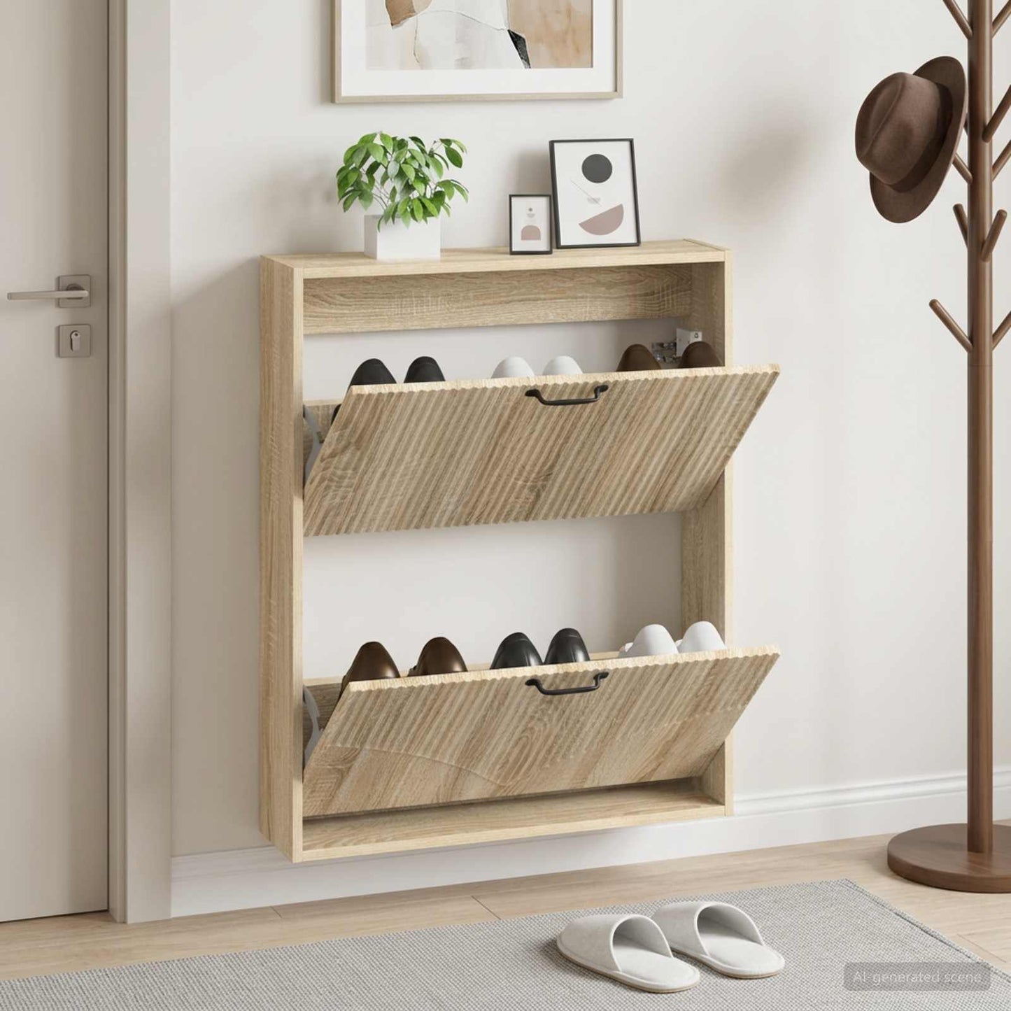 vidaXL Wall-Mounted Shoe Cabinet HOORN 71 x 17 x 86 cm Engineered Wood