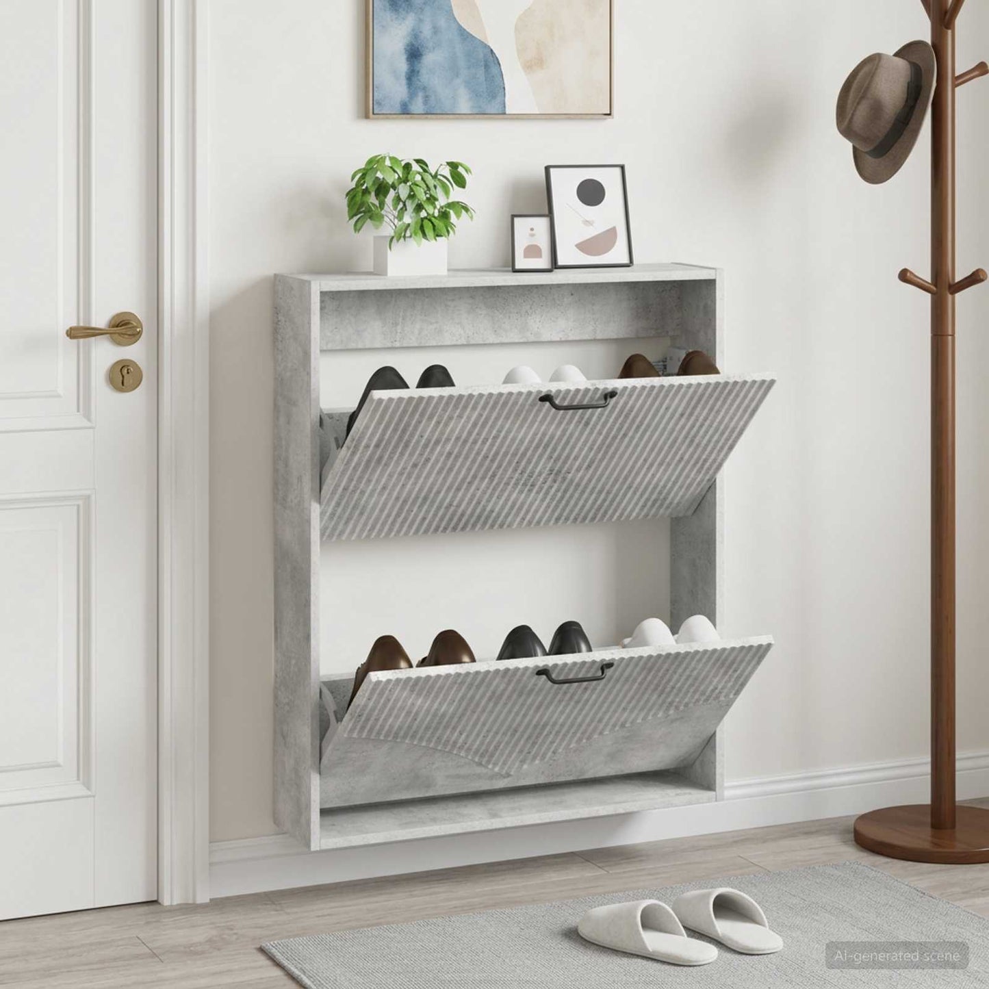 vidaXL Wall-Mounted Shoe Cabinet HOORN 71 x 17 x 86 cm Engineered Wood