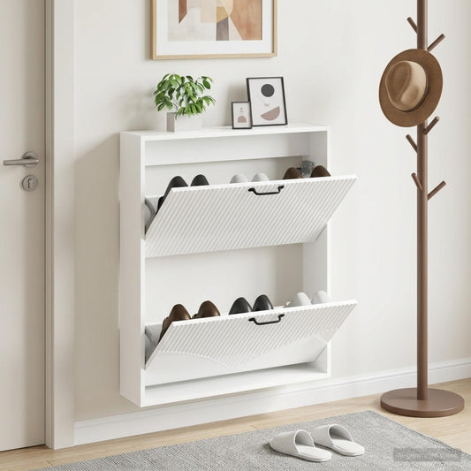 vidaXL Wall-Mounted Shoe Cabinet HOORN 71 x 17 x 86 cm Engineered Wood