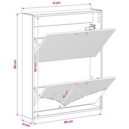 vidaXL Wall-Mounted Shoe Cabinet HOORN 71 x 17 x 86 cm Engineered Wood