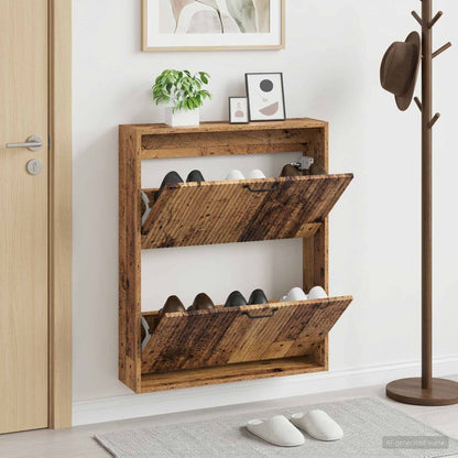vidaXL Wall-Mounted Shoe Cabinet HOORN 71 x 17 x 86 cm Engineered Wood