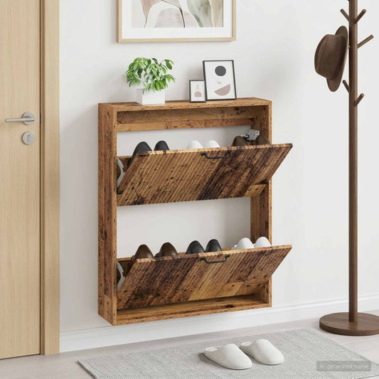 vidaXL Wall-Mounted Shoe Cabinet HOORN 71 x 17 x 86 cm Engineered Wood
