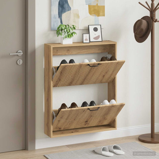vidaXL Wall-Mounted Shoe Cabinet HOORN 71 x 17 x 86 cm Engineered Wood