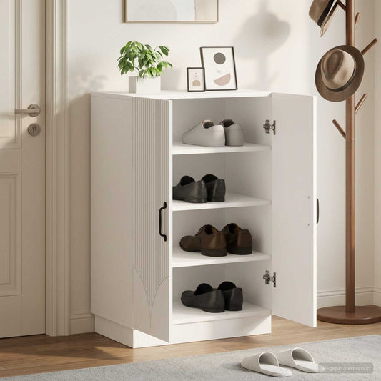 vidaXL Shoe Cabinet HOORN 59.5 x 39.5 x 87 cm Engineered Wood White