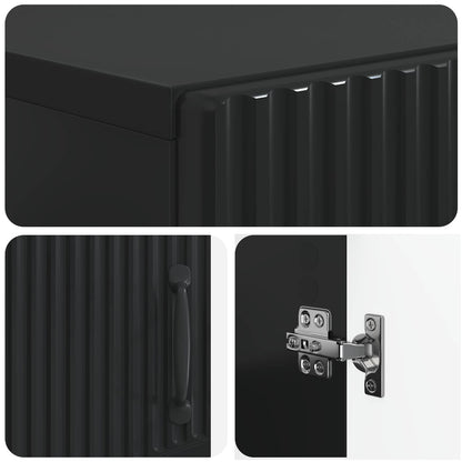 vidaXL Shoe Cabinet HOORN 59.5 x 39.5 x 87 cm Engineered Wood Black