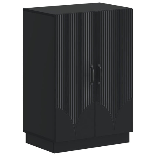 vidaXL Shoe Cabinet HOORN 59.5 x 39.5 x 87 cm Engineered Wood Black