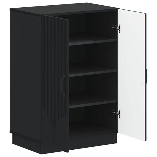 vidaXL Shoe Cabinet HOORN 59.5 x 39.5 x 87 cm Engineered Wood Black