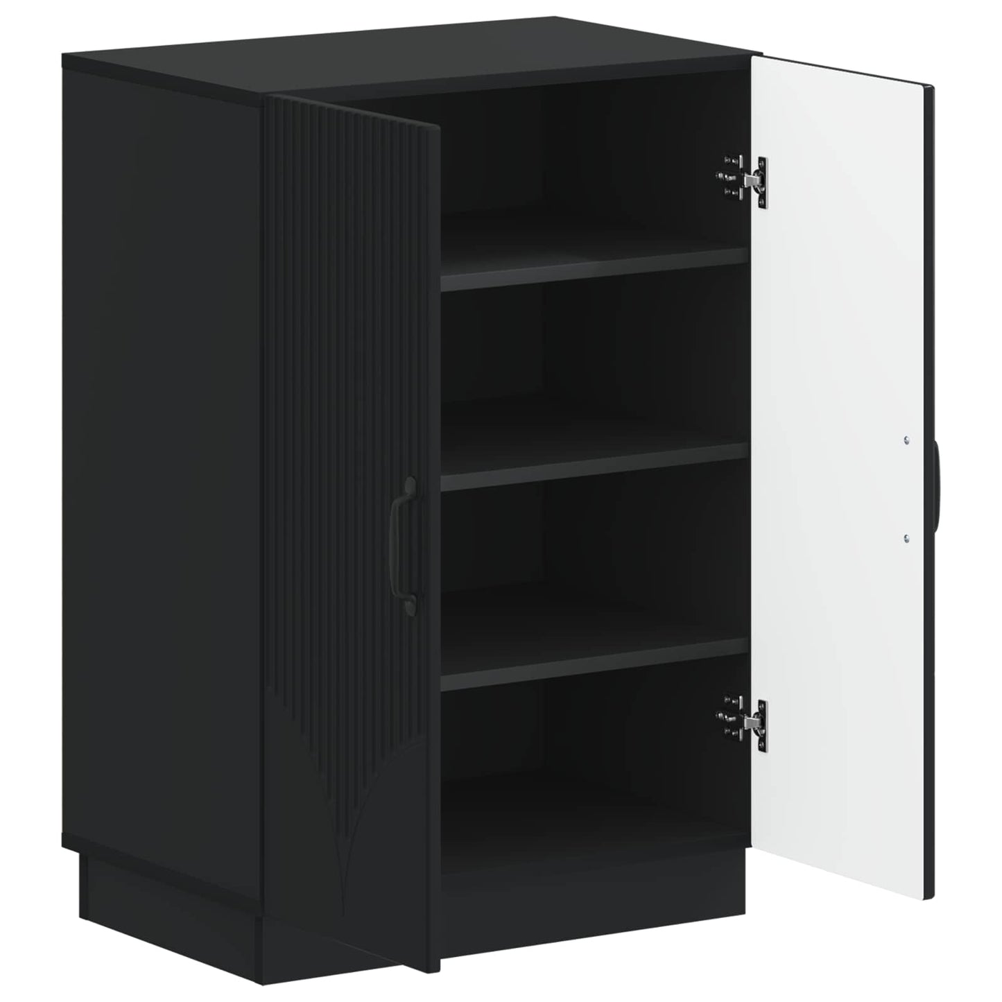 vidaXL Shoe Cabinet HOORN 59.5 x 39.5 x 87 cm Engineered Wood Black