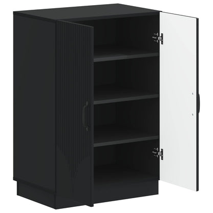 vidaXL Shoe Cabinet HOORN 59.5 x 39.5 x 87 cm Engineered Wood Black