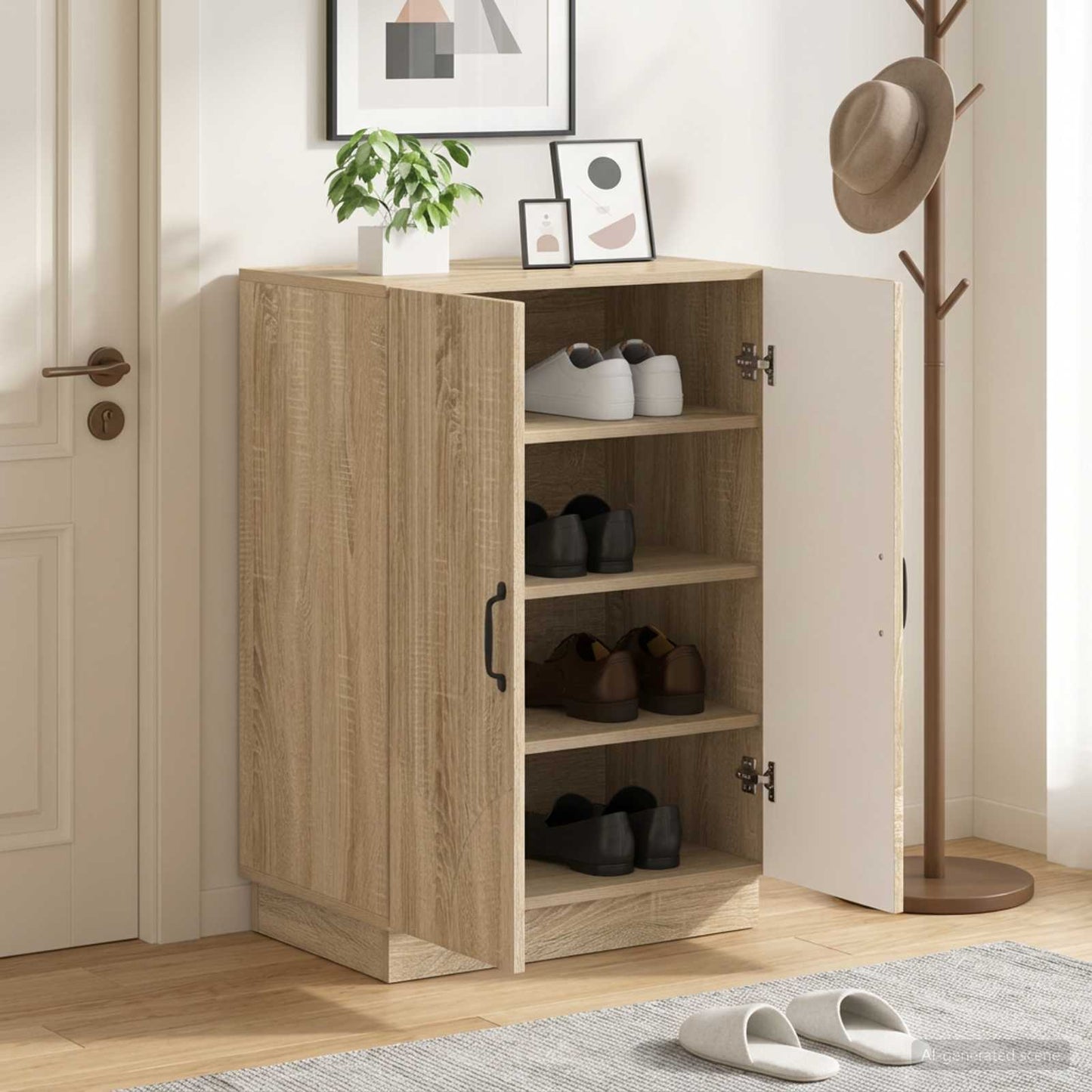 vidaXL Shoe Cabinet HOORN 59.5 x 39.5 x 87 cm Engineered Wood