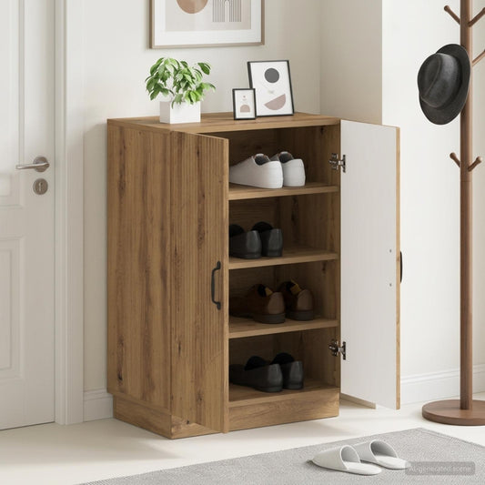vidaXL Shoe Cabinet HOORN 59.5 x 39.5 x 87 cm Engineered Wood