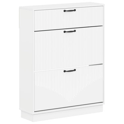vidaXL Shoe Cabinet HOORN 78 x 24 x 100 cm Engineered Wood White