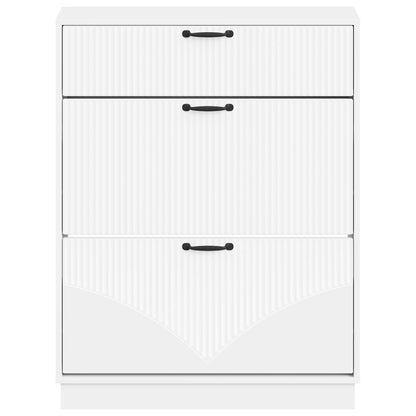vidaXL Shoe Cabinet HOORN 78 x 24 x 100 cm Engineered Wood White
