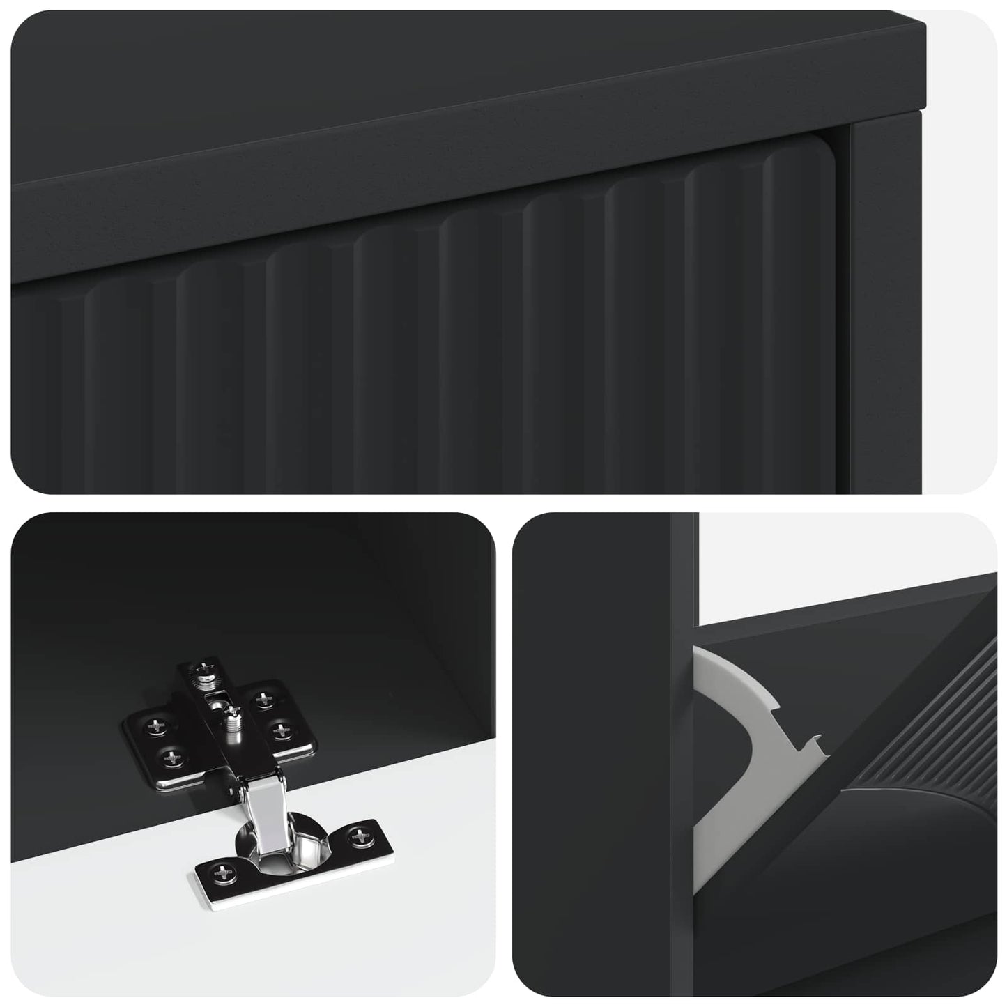 vidaXL Shoe Cabinet HOORN 78 x 24 x 100 cm Engineered Wood Black