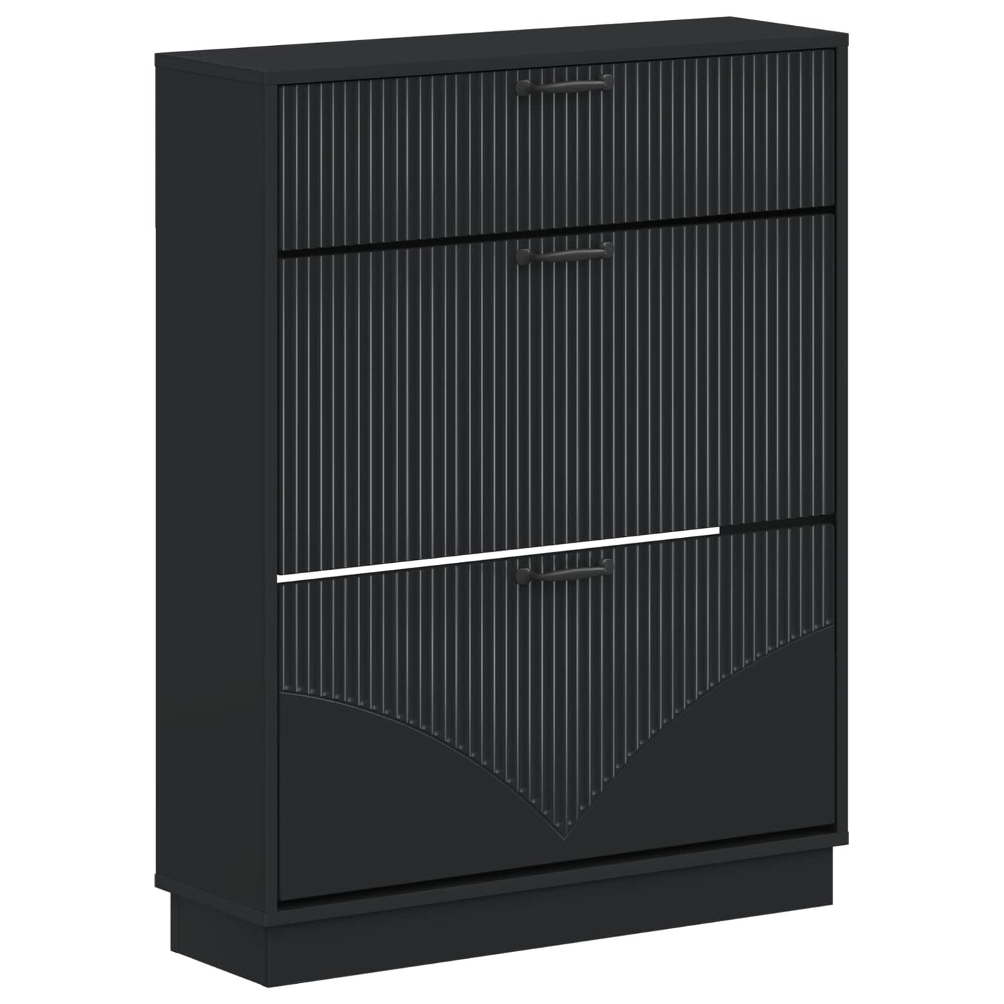 vidaXL Shoe Cabinet HOORN 78 x 24 x 100 cm Engineered Wood Black