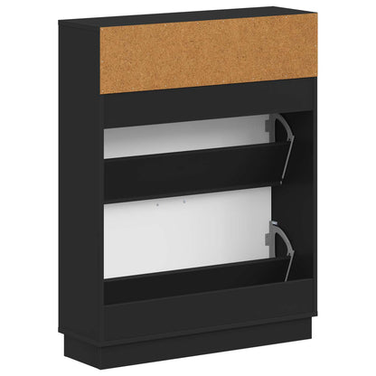 vidaXL Shoe Cabinet HOORN 78 x 24 x 100 cm Engineered Wood Black