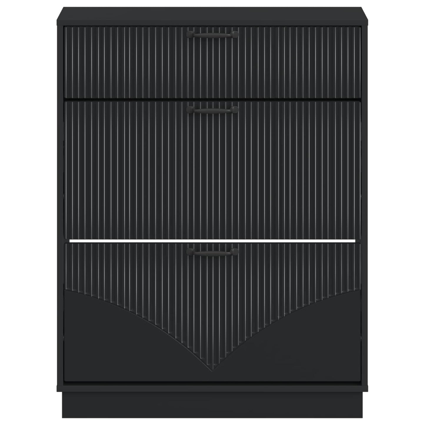 vidaXL Shoe Cabinet HOORN 78 x 24 x 100 cm Engineered Wood Black