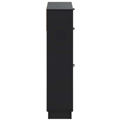 vidaXL Shoe Cabinet HOORN 78 x 24 x 100 cm Engineered Wood Black