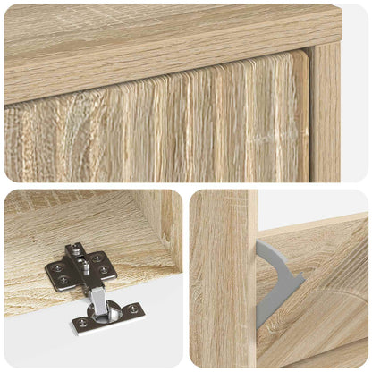 vidaXL Shoe Cabinet HOORN 78 x 24 x 100 cm Engineered Wood Sonoma Oak