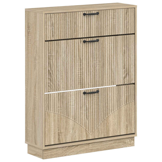 vidaXL Shoe Cabinet HOORN 78 x 24 x 100 cm Engineered Wood Sonoma Oak