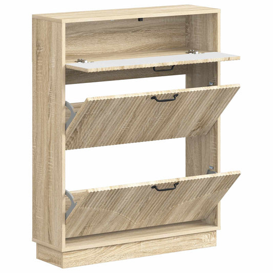 vidaXL Shoe Cabinet HOORN 78 x 24 x 100 cm Engineered Wood Sonoma Oak