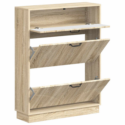 vidaXL Shoe Cabinet HOORN 78 x 24 x 100 cm Engineered Wood Sonoma Oak
