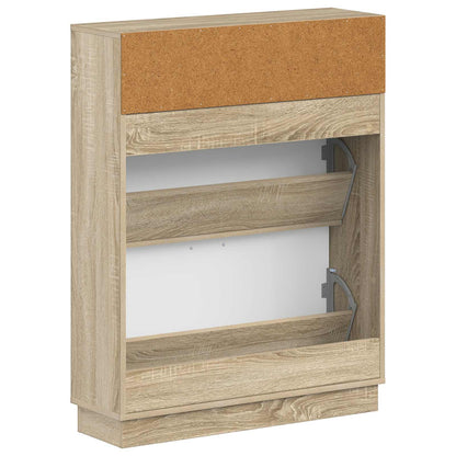 vidaXL Shoe Cabinet HOORN 78 x 24 x 100 cm Engineered Wood Sonoma Oak