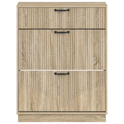 vidaXL Shoe Cabinet HOORN 78 x 24 x 100 cm Engineered Wood Sonoma Oak