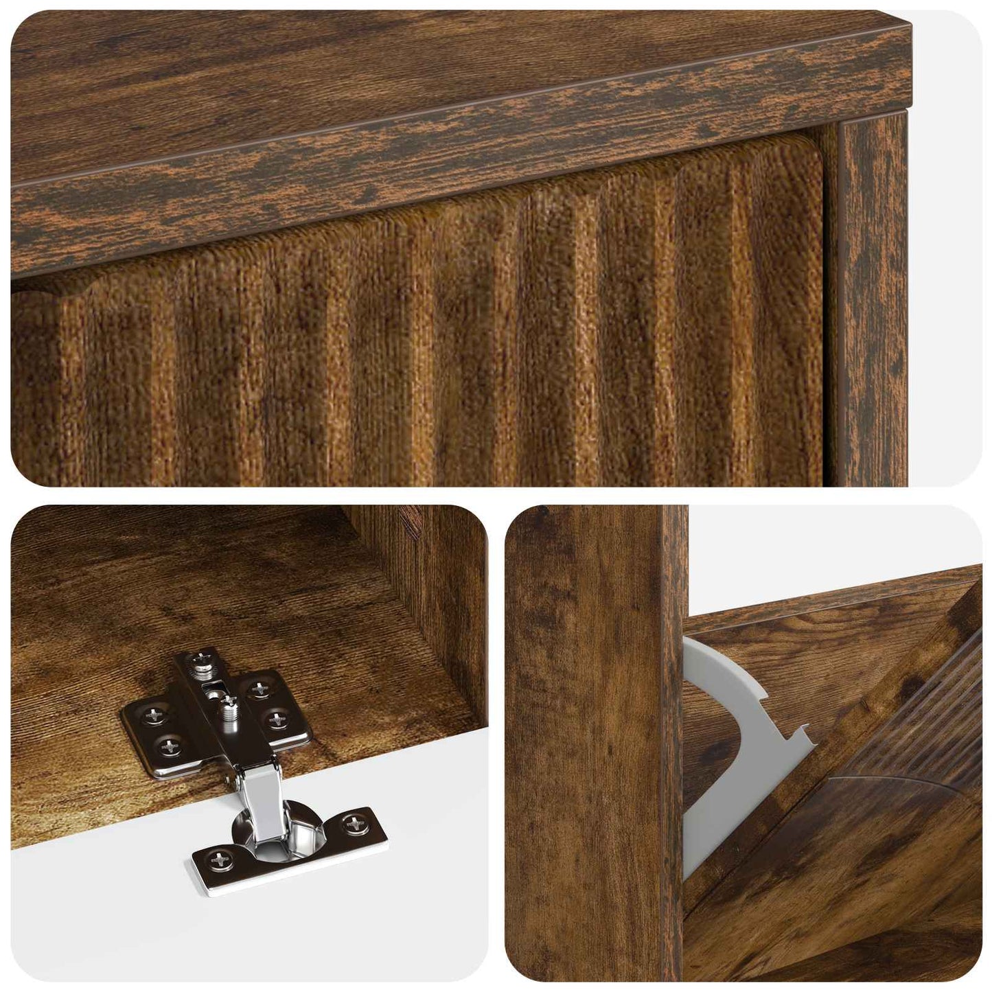 vidaXL Shoe Cabinet HOORN 78 x 24 x 100 cm Engineered Wood Smoked Oak