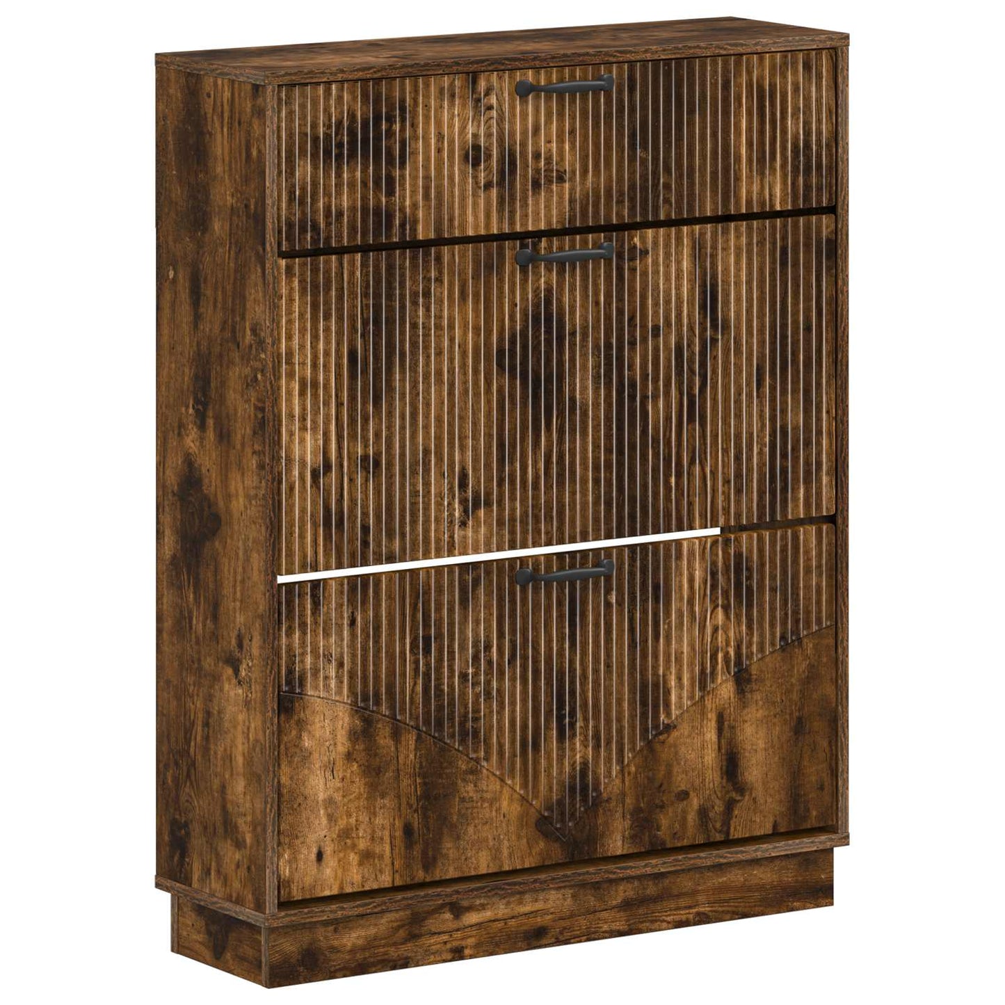 vidaXL Shoe Cabinet HOORN 78 x 24 x 100 cm Engineered Wood Smoked Oak