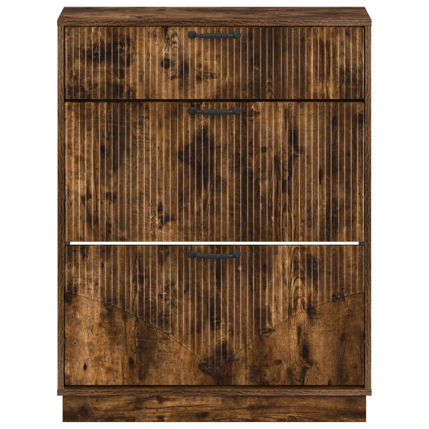 vidaXL Shoe Cabinet HOORN 78 x 24 x 100 cm Engineered Wood Smoked Oak