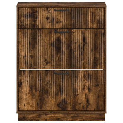 vidaXL Shoe Cabinet HOORN 78 x 24 x 100 cm Engineered Wood Smoked Oak