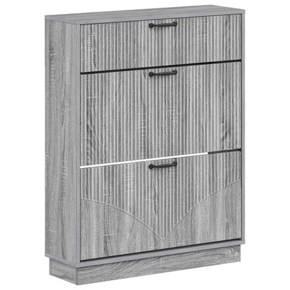 vidaXL Shoe Cabinet HOORN 78 x 24 x 100 cm Engineered Wood Grey Sonoma