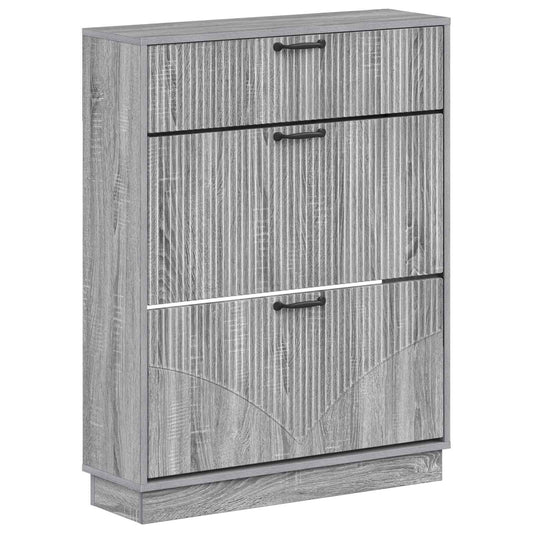 vidaXL Shoe Cabinet HOORN 78 x 24 x 100 cm Engineered Wood Grey Sonoma
