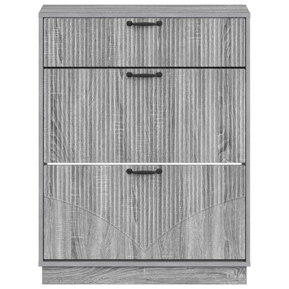 vidaXL Shoe Cabinet HOORN 78 x 24 x 100 cm Engineered Wood Grey Sonoma