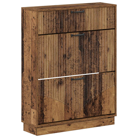 vidaXL Shoe Cabinet HOORN 78 x 24 x 100 cm Engineered Wood Old Wood