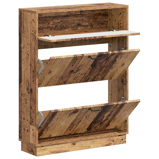 vidaXL Shoe Cabinet HOORN 78 x 24 x 100 cm Engineered Wood Old Wood