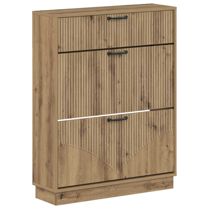 vidaXL Shoe Cabinet HOORN 78 x 24 x 100 cm Engineered Wood Artisan Oak