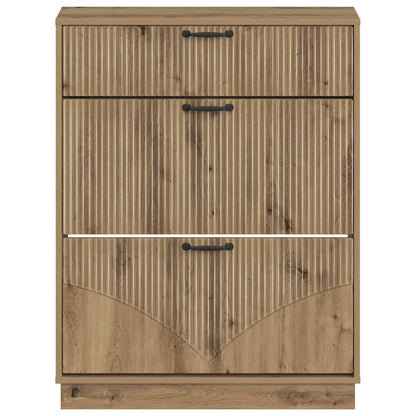 vidaXL Shoe Cabinet HOORN 78 x 24 x 100 cm Engineered Wood Artisan Oak