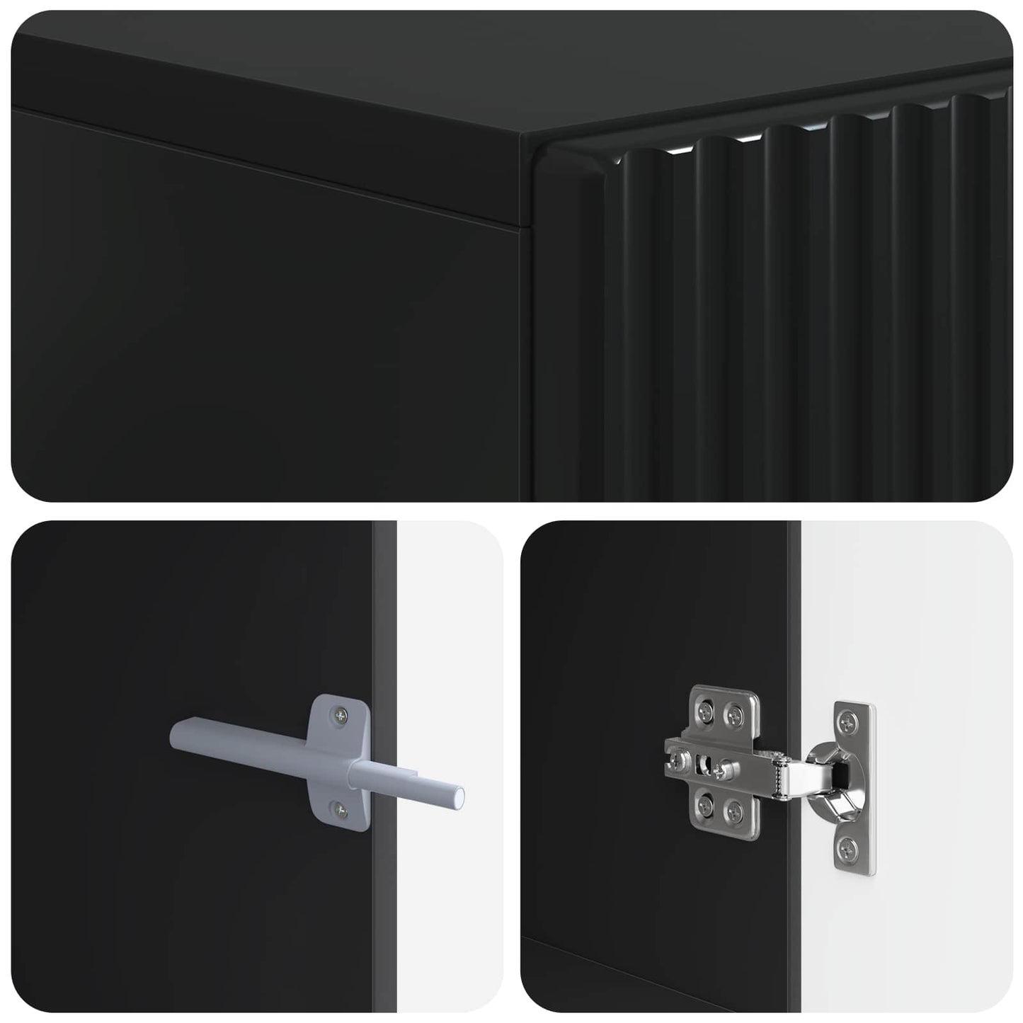 vidaXL TV Cabinet Black Engineered Wood