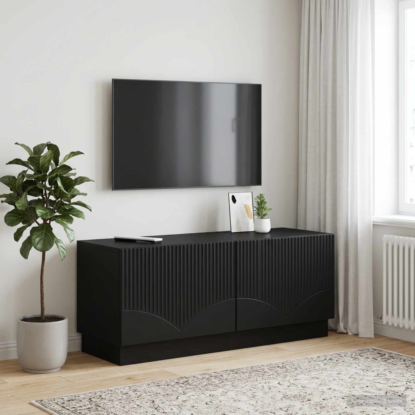 vidaXL TV Cabinet Black Engineered Wood